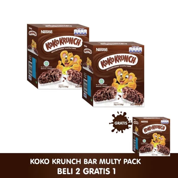 

[Beli 2 Gratis 1] Koko Krunch Sereal Bar Cokelat [6 X 25gr]