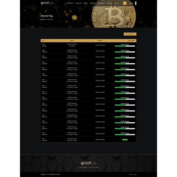new   Application Hyiplab Complete Hyip Investment System