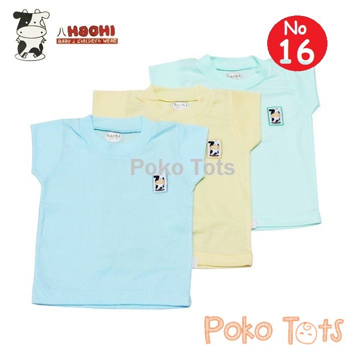 Hachi Kaos Oblong Ukuran 16 Tangan Pendek Bayi dan Anak Warna Polos