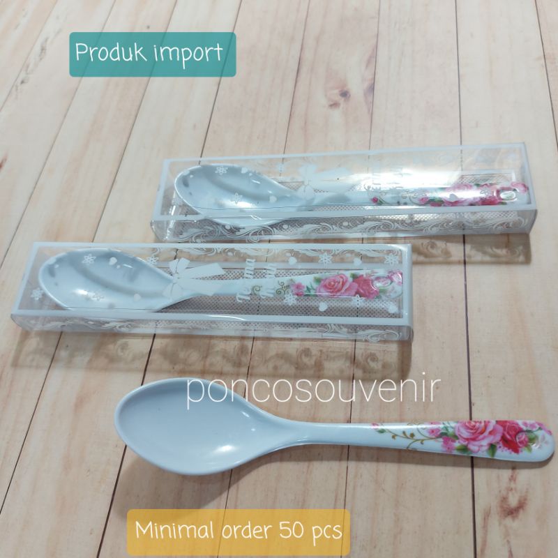 50 Pcs Sendok Makan Motif Melamin Kemasan Mika