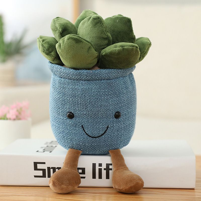 Lifelike Succulent Plants Plush Stuffed Toys Soft Doll Potted Flowers Decoration