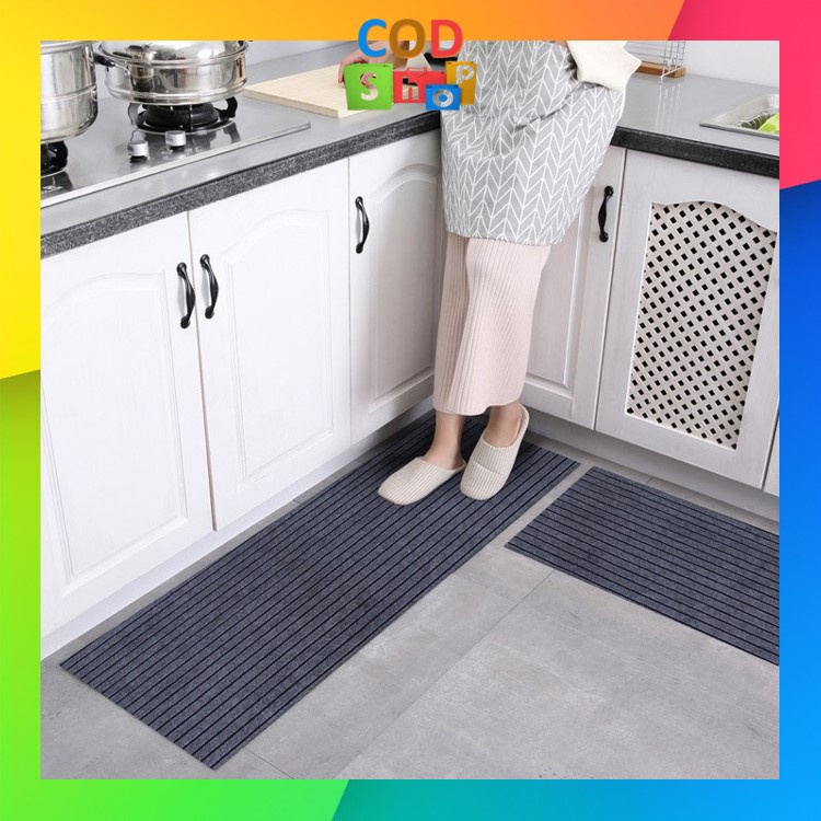COD - H965 Keset Model Garis-Garis Ukuran 119.2 x 40.3 cm / Kitchen Mat / Keset Panjang Anti Slip / 