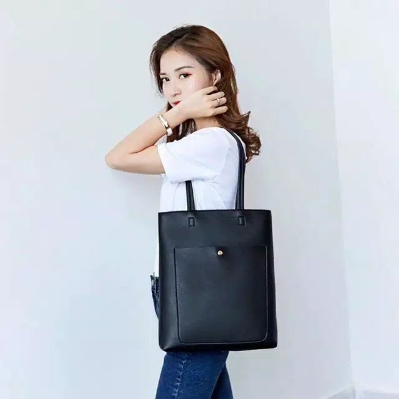 TAS TOTE WANITA TOTE BAG FASHION TAS WANITA KULIAH BAHAN TAIGA