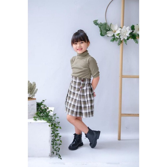 ZALINA BUTTON SKIRT  Rok Flanel nak Perempuan