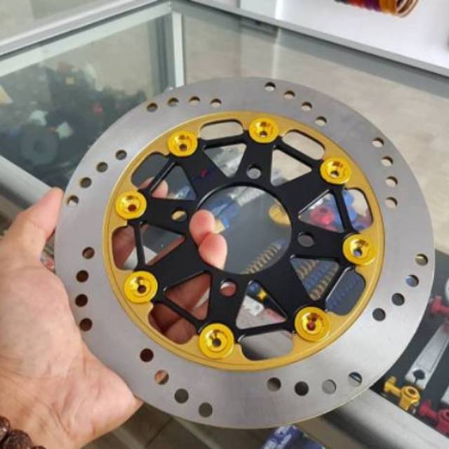 Piringan disc cakram depan nissin + breket 220mm kaliper ori standart beat vario 110 125 150 scoopy