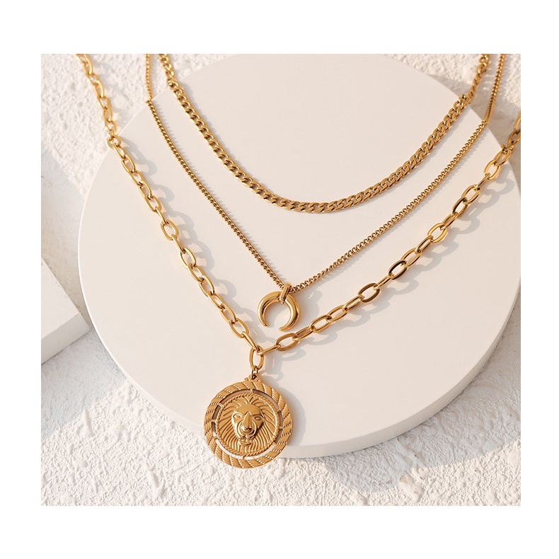 Kalung KL159 2pcs Stainless Steel  / Kalung Titanium Premium Fashion Wanita Kalung unik Lucu Elegant /Deluna/ BS