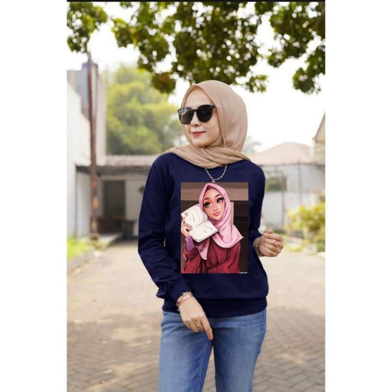 Baju Lengan Panjang Wanita -Edisi Muslimah Hijabers -Kekinian/ Kaos Distro Keren