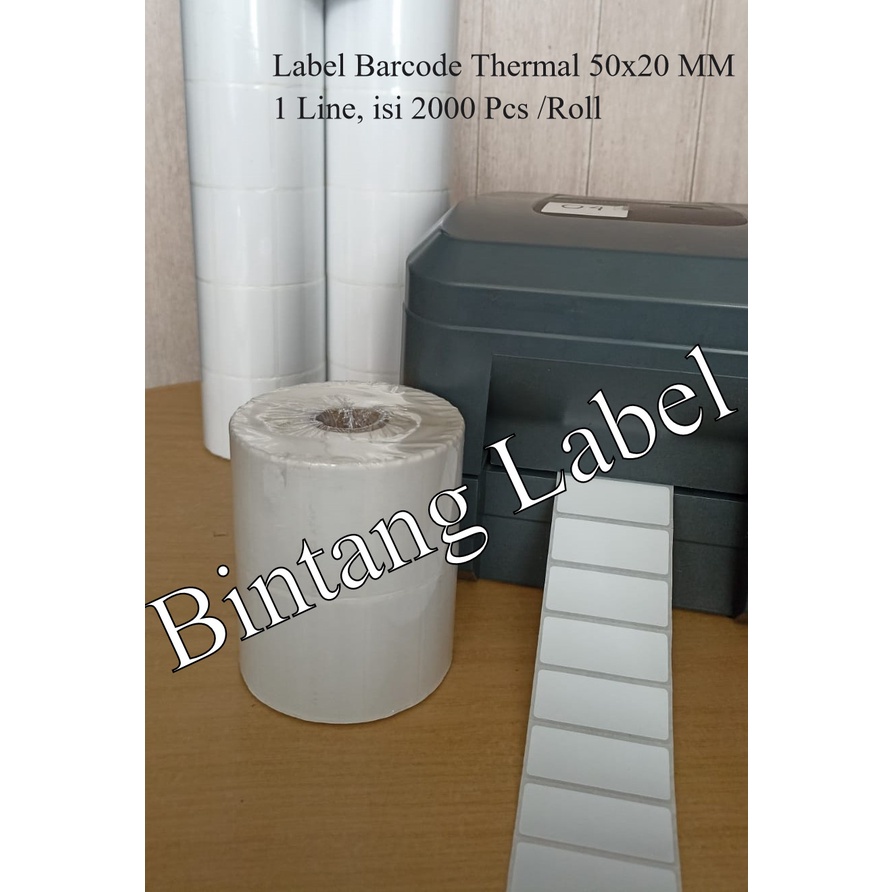 

LABEL THERMAL 50X20 MM, 1 LINE, ISI 2000 PCS/ROLL
