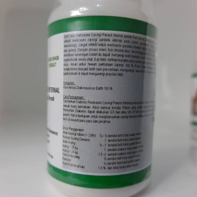 Diatomix Obat anti cacing dan parasit internal kucing or anjing 25gr