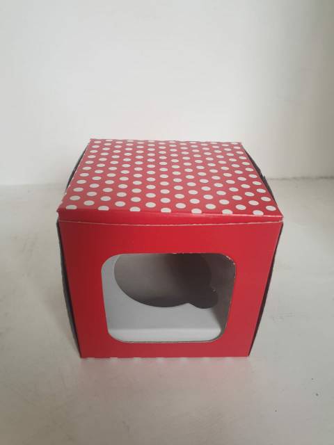 

DUPLEX POLKADOT Lubang 1 Kotak 9 9 9 CM Box Inner Cupcake Muffin Pudding