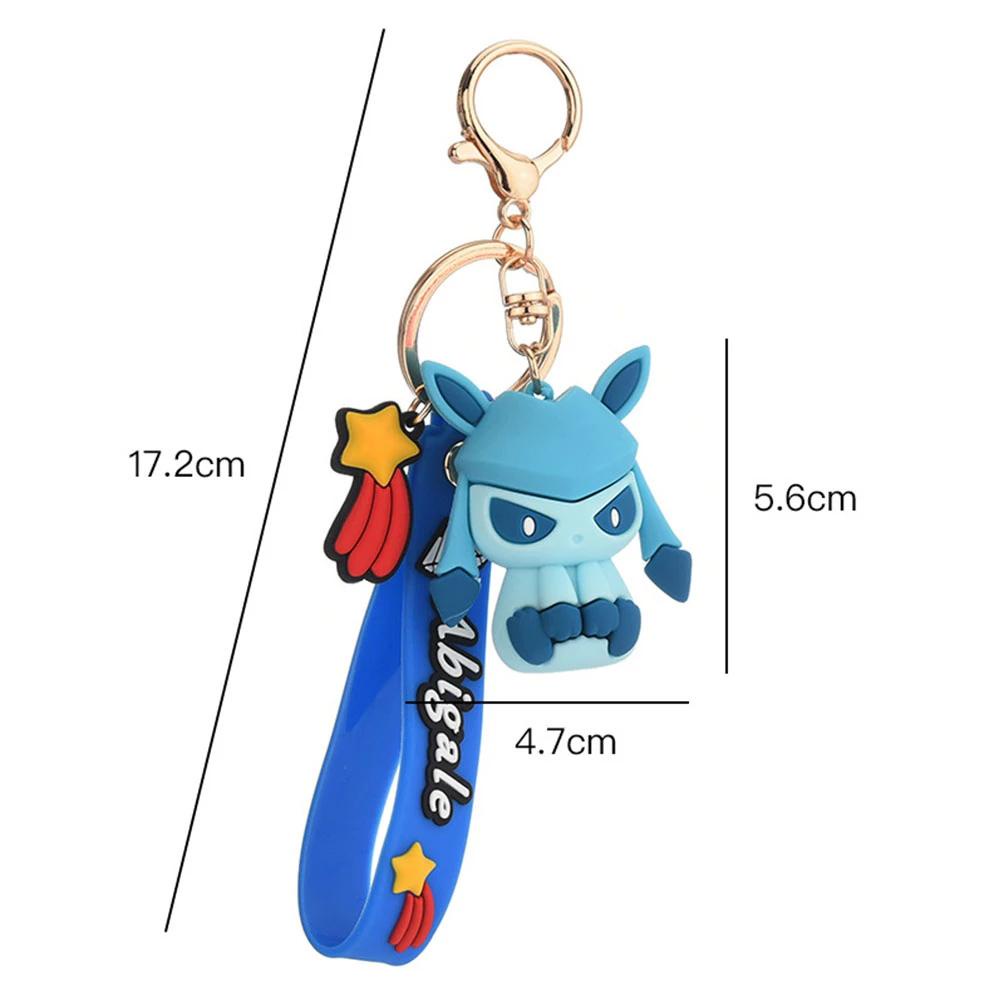 Quinton Pokemon Keychain Kawaii Hadiah Gantungan Kunci Mobil Model Boneka Figure Keyring PVC Pikachu Action Figure