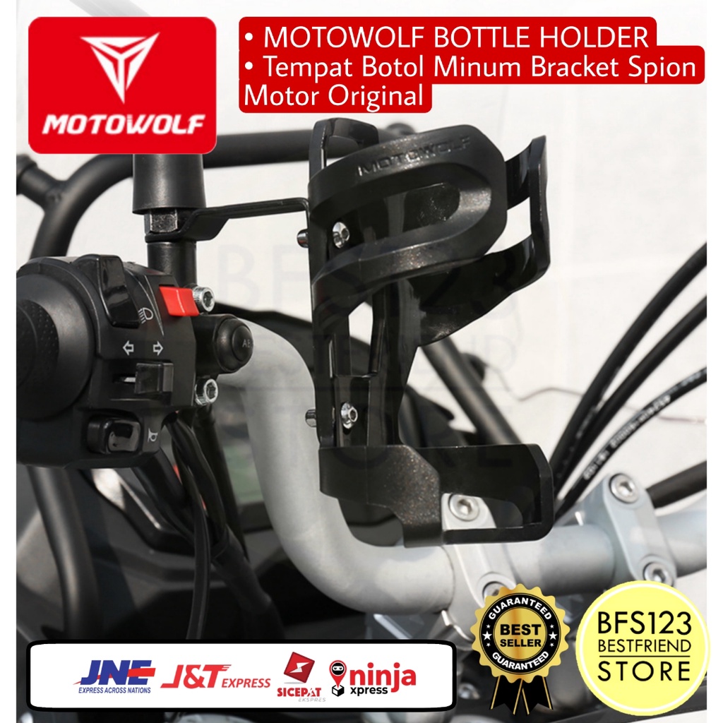 MOTOWOLF BOTTLE HOLDER Tempat Botol Minum Spion Motor Original