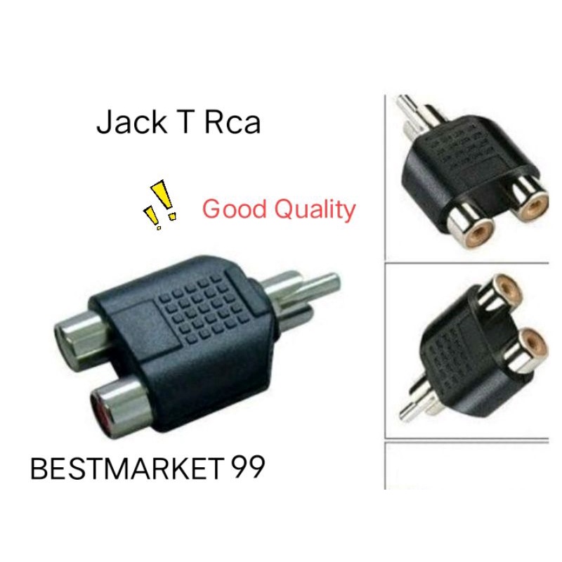 Grosir Jack T Rca / Y RCA 2soket RCA  to 1RCA  / Cabang audio 1 keluar 2 Kwalitas Bagus