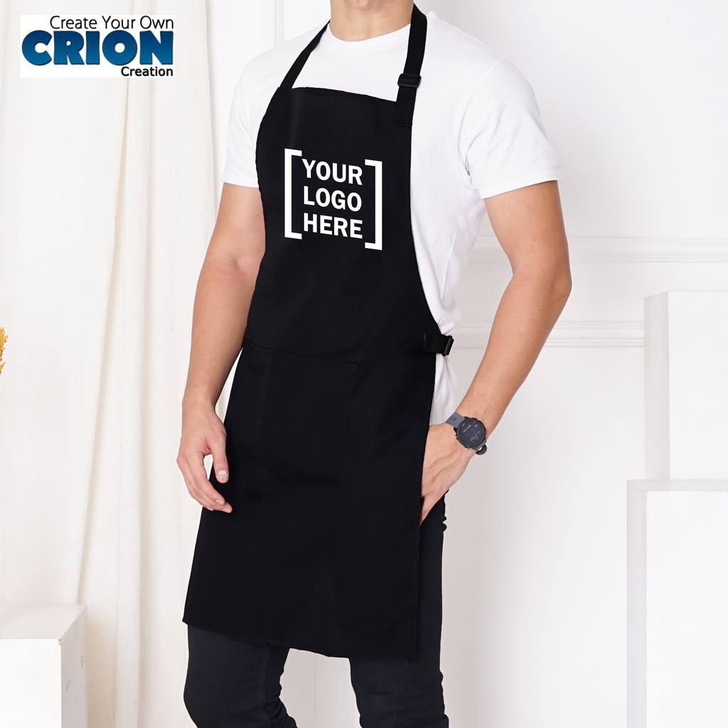 Apron / Celemek Bahan Premium Drill - Pakai Logo Sendiri - By Crion