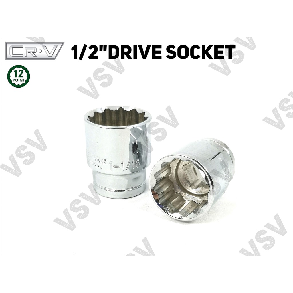 Gestar Socket 1/2&quot;Dr 12PT 1.1/8&quot;-1.1/4&quot; Kunci Shock Kunci Sock Kunci Sok