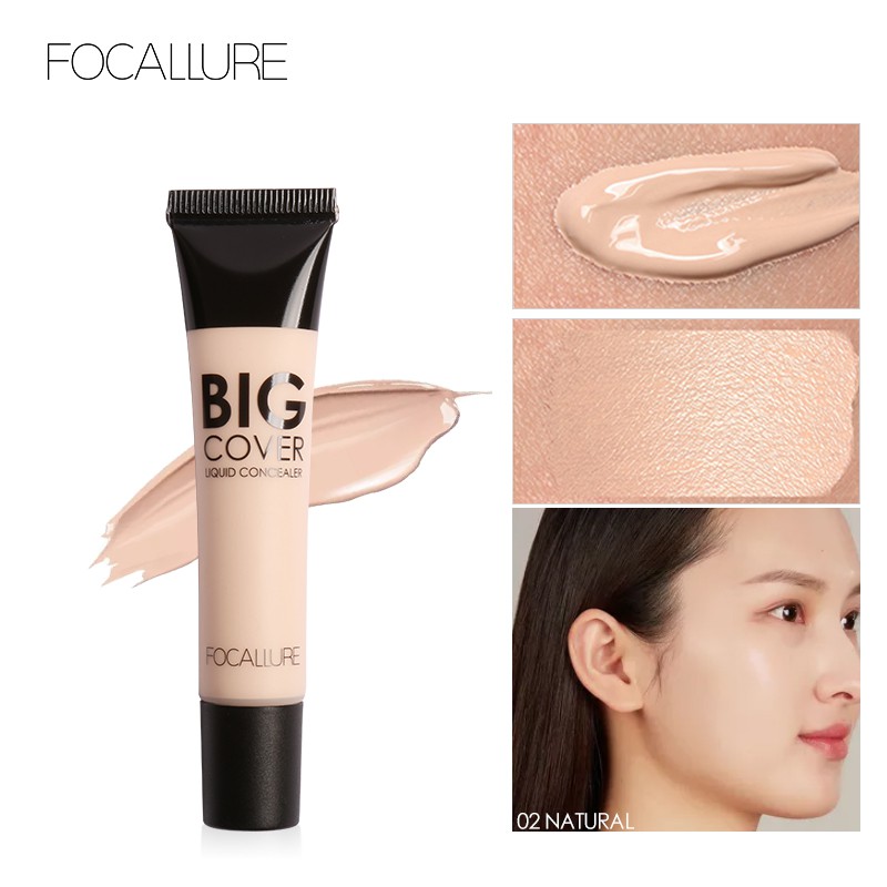 FOCALLURE Flawless Liquid Concealer Cover Cream 4 Colors (100% Original, BPOM Certified)