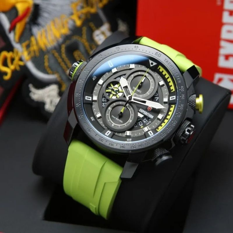 Jam Tangan Expedition Airborne E 6771 Pria / E6771 MC Green Original