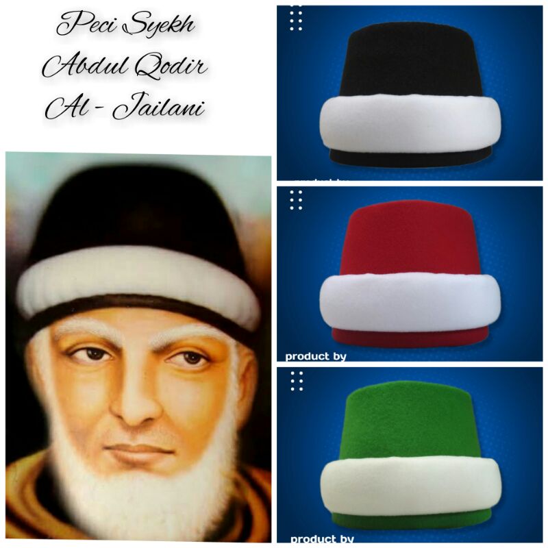 Peci Syekh Abdul Qodir Al - Jailani peci sufi unik kekar tidak lembek