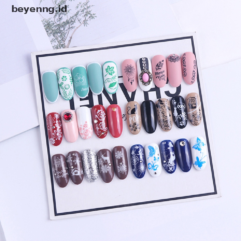 Template Stamping Kuku Bentuk Bunga Geometri Bahan Stainless Steel Untuk Dekorasi Nail Art