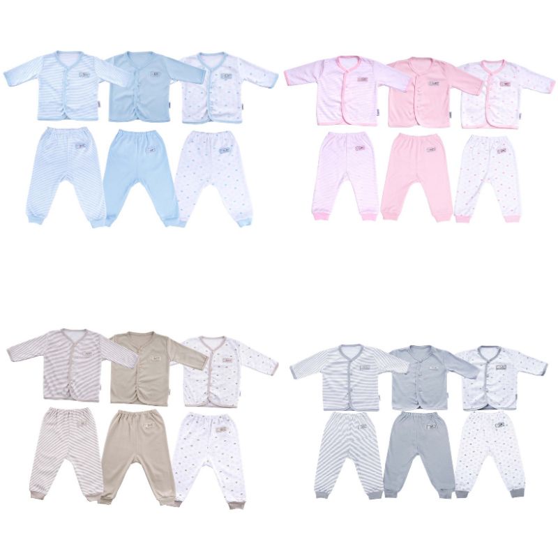 Jual PAKET BAJU BAYI NEWBORN (0-3BULAN) FLUFFY SNI ABU, BIRU, KHAKI ...