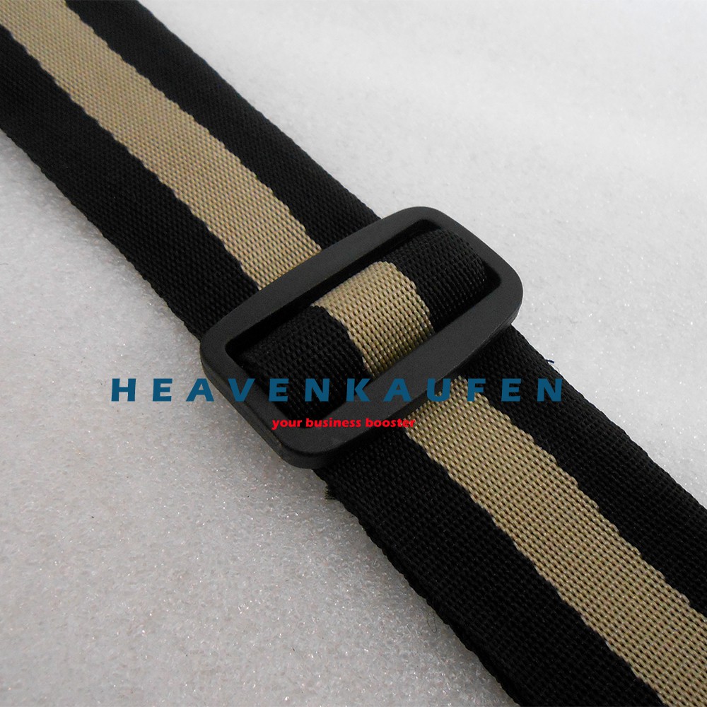 Strap Tas Pria / Tali Selempang Tas Pria Warna Hitam - Cream Lebar 3,8 cm Kait Bentuk Huruf S