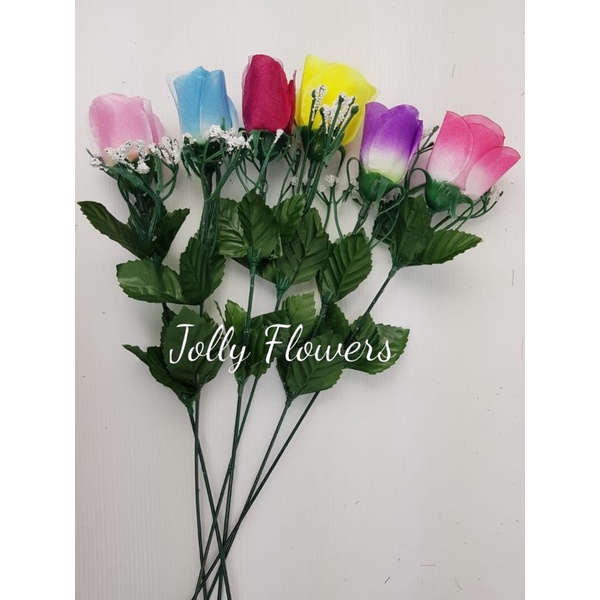 BUNGA MAWAR PALSU DEKORASI ARTIFICIAL SINGLE TANGKAI SATU