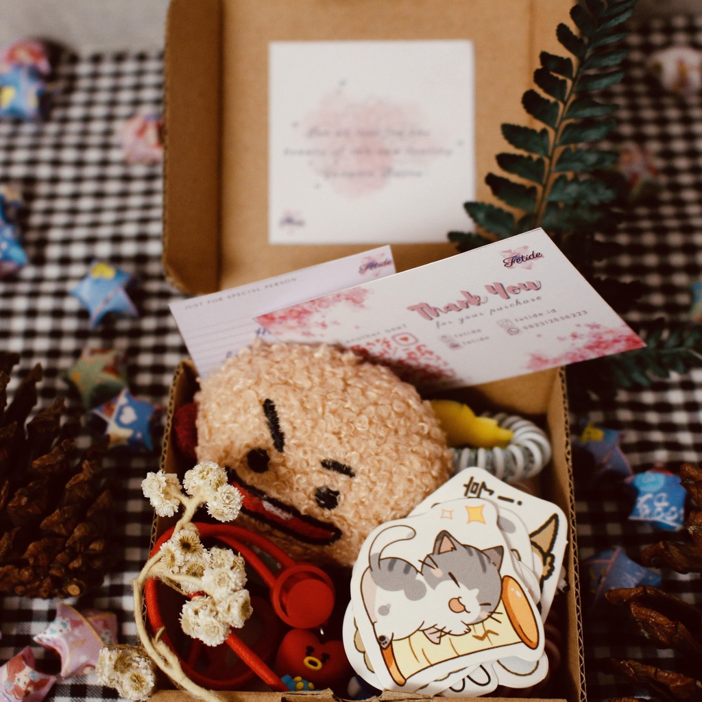 Hampers Gift Box Hadiah Kado Ulang Tahun Cewe Ikat Rambut Jepitan Hairkit - Mini (BT21 Edition)