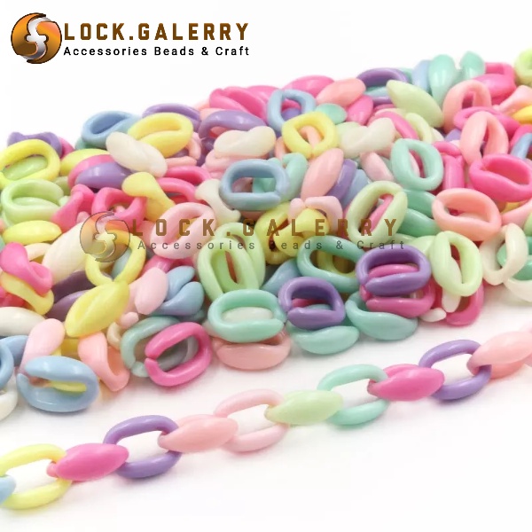 Manik Rantai Akrilik Bahan Strap Masker Rantai Masker Warna Pastel