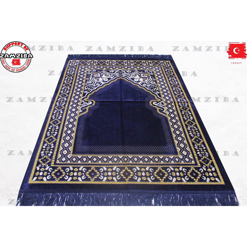 Sajadah Turkey Turki Ukuran Dewasa 70x110 cm Bahan Beludru Peralatan Sholat By zamzibasajadah