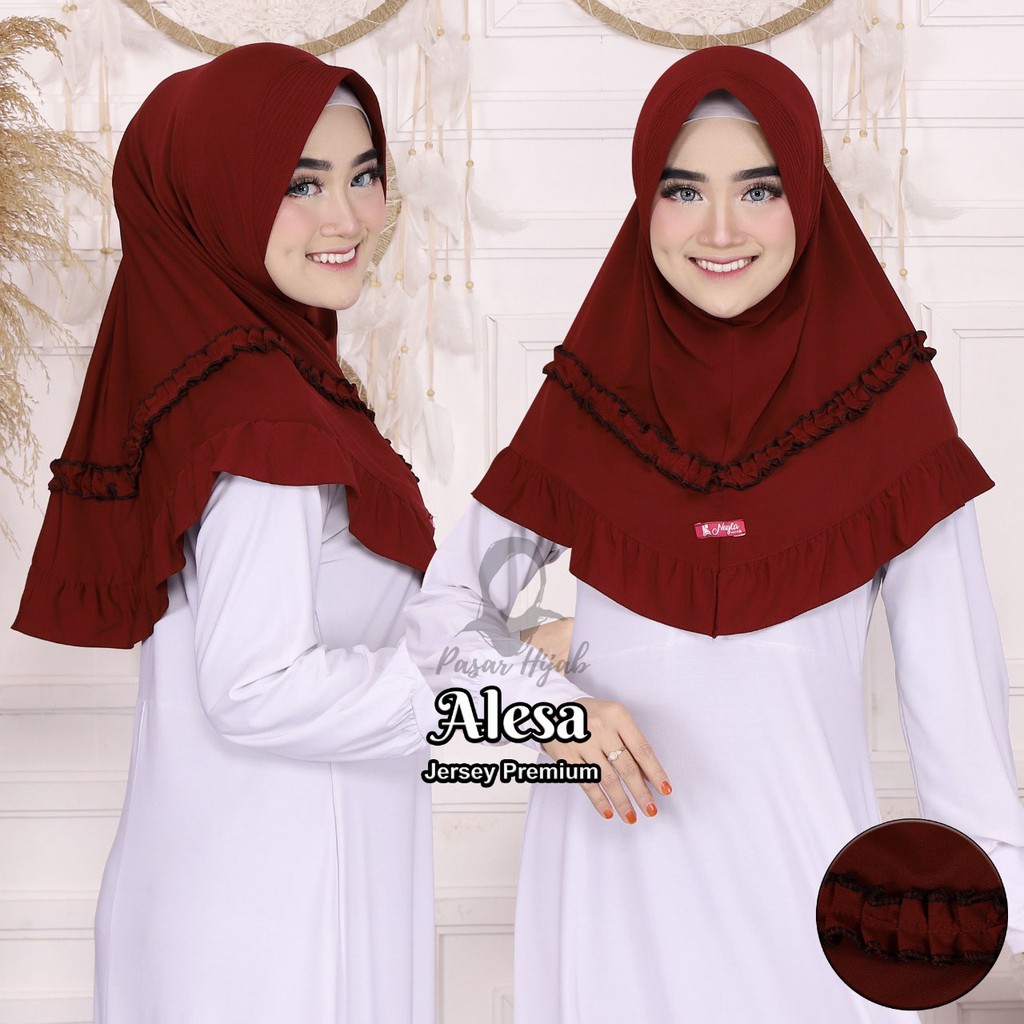 Jilbab Intan Alesa Hijab Instan Jersey Premium Kerudung Bergo Pasar Hija'b