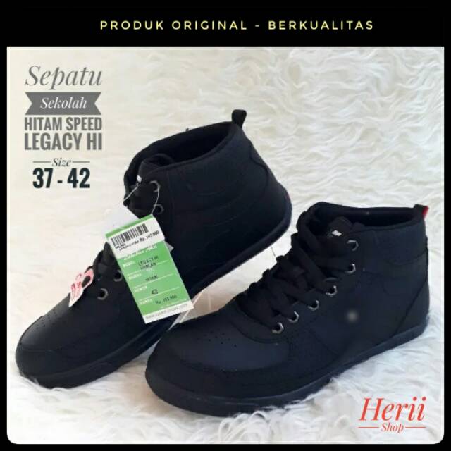 Sepatu Sekolah Hitam Speed Legacy Hi 37-42