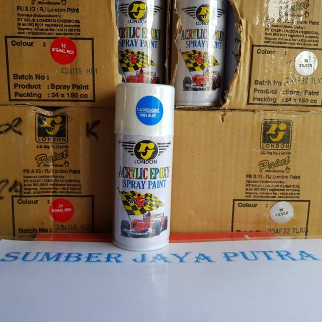 

Pylox pylok pilok cat semprot Rj london 1004 flourescent blue orange green pink biru stabilo