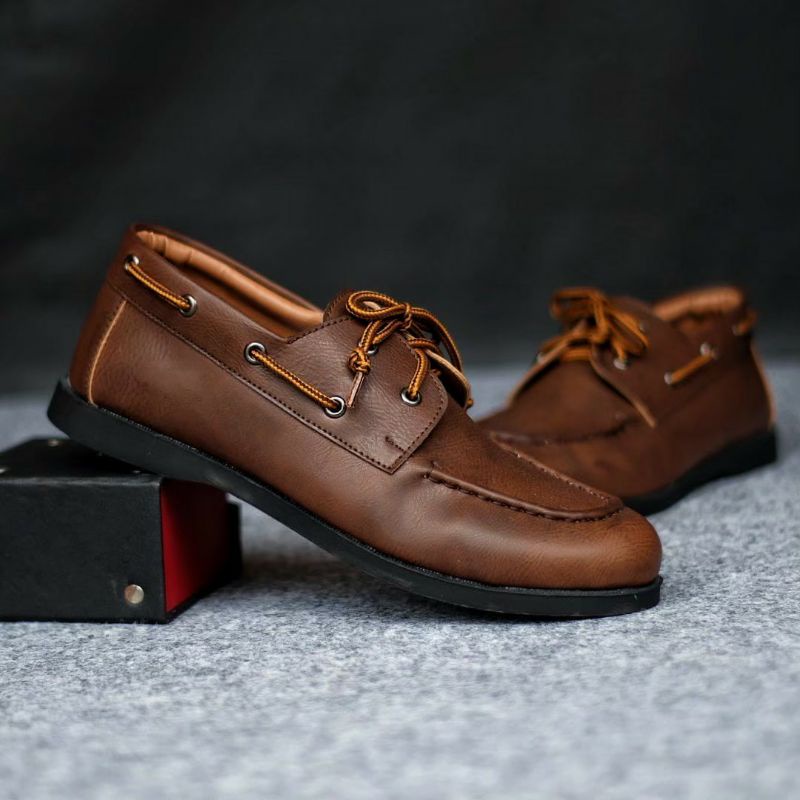 MORIRIN Sepatu Formal Pria Kerja Kantor Kasual Loafers Tali Modern Fashion Cowok