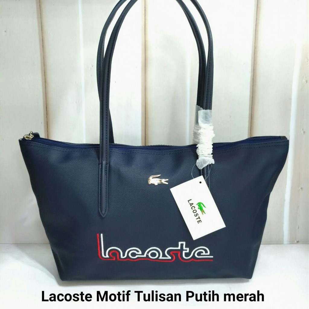 Tas Tote Bag Lacos Horizontal Motif No Furing Import Premium Quality Shopee Indonesia