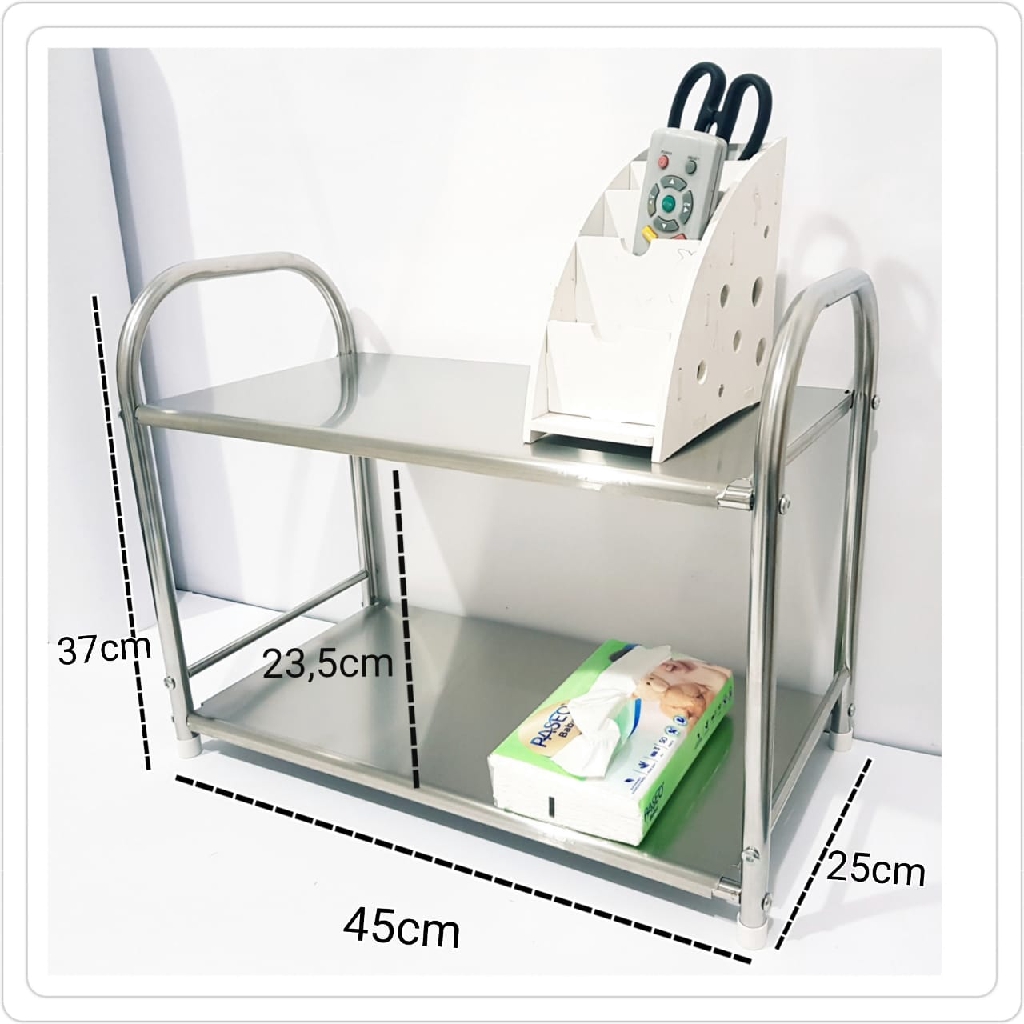 Organizer Portable Rak Toilet Stainless 2 Susun M835