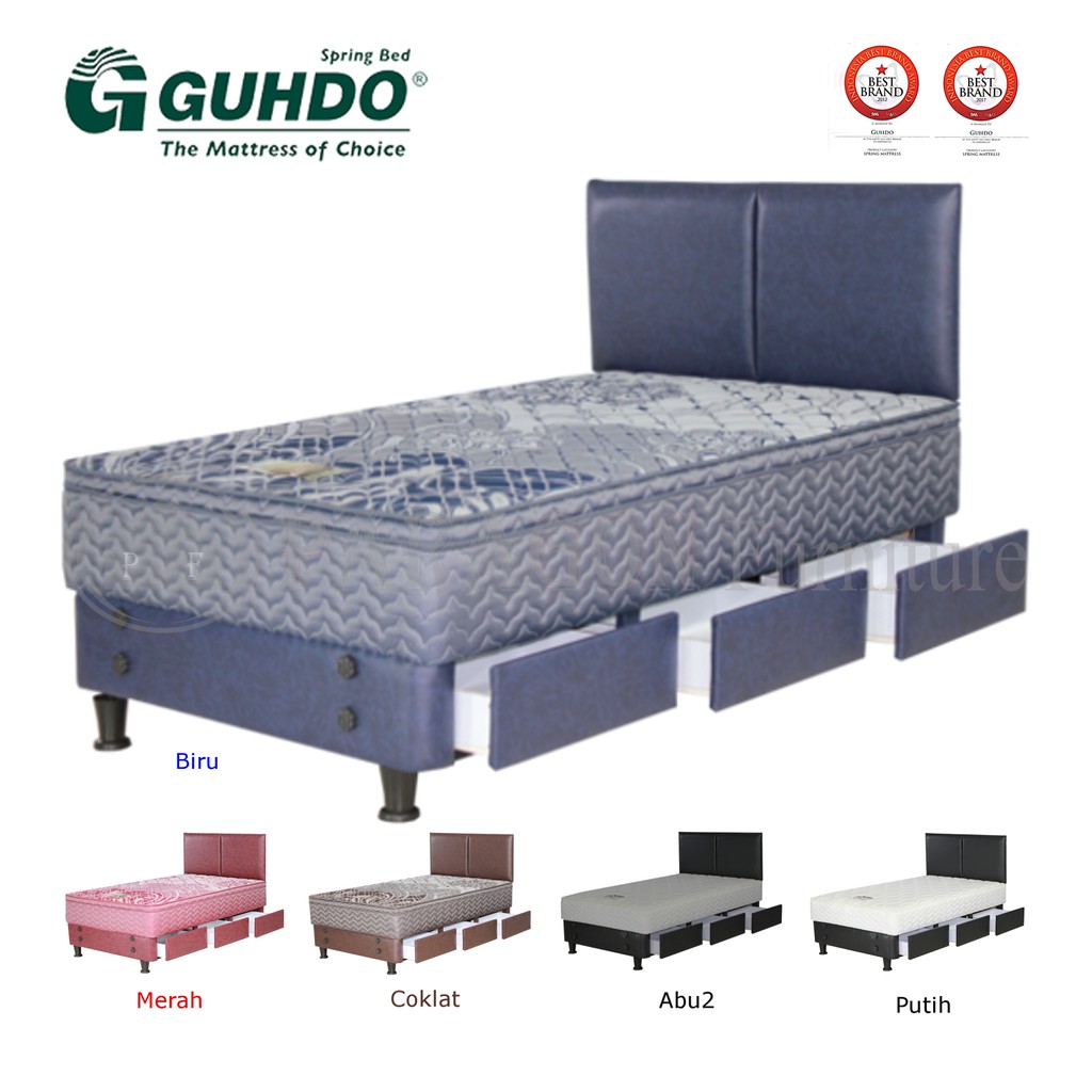 Guhdo Spring bed Ranjang Laci Standard Plush Top 120x200 HB Atlantic Full set