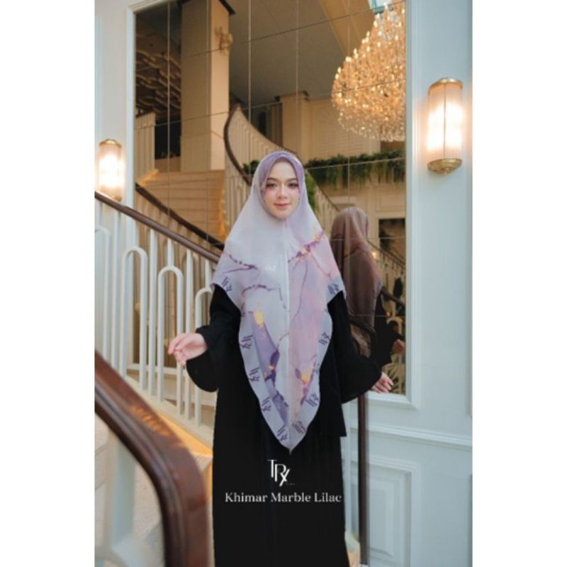 Khimar printing trz marble lilac preloved