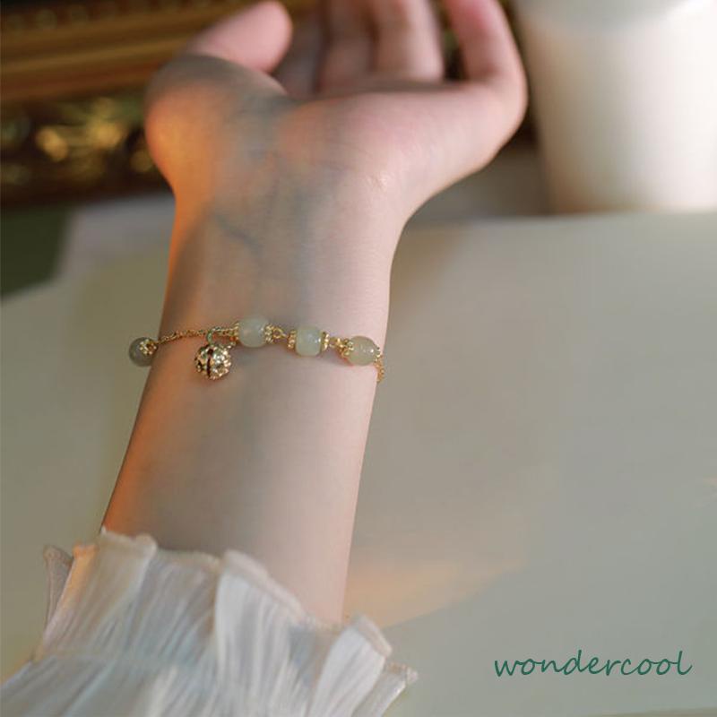 Niche desain pacar gaya country gold bell pendant gelang gelang hadiah khusus-Won