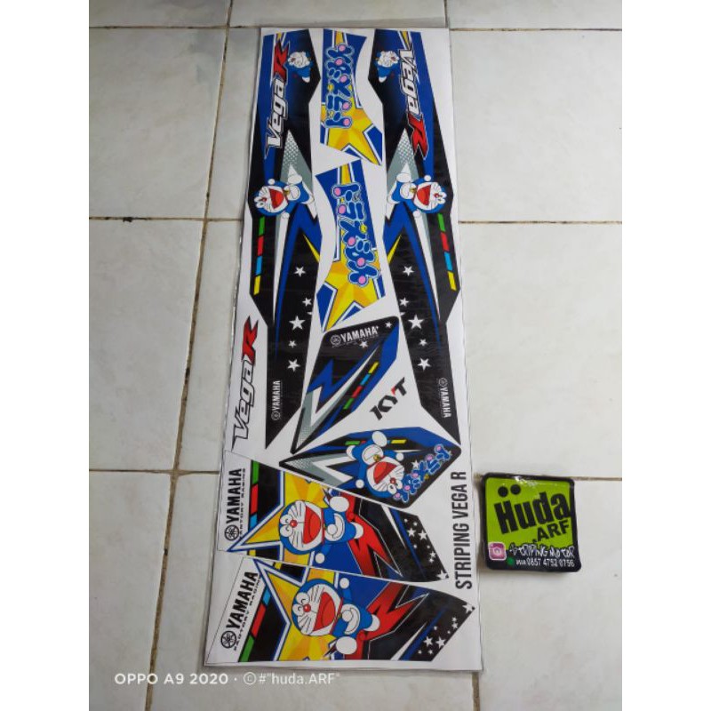 Striping Lis Sticker Variasi Yamaha Vega R New Motif Doraemon Biru