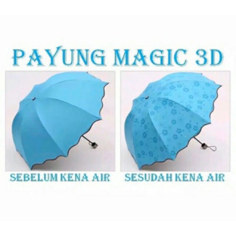 Payung Lipat Umbrella Payung Magic 3D  Payung Ajaib Dengan Motif Yang Muncul ketika Basah