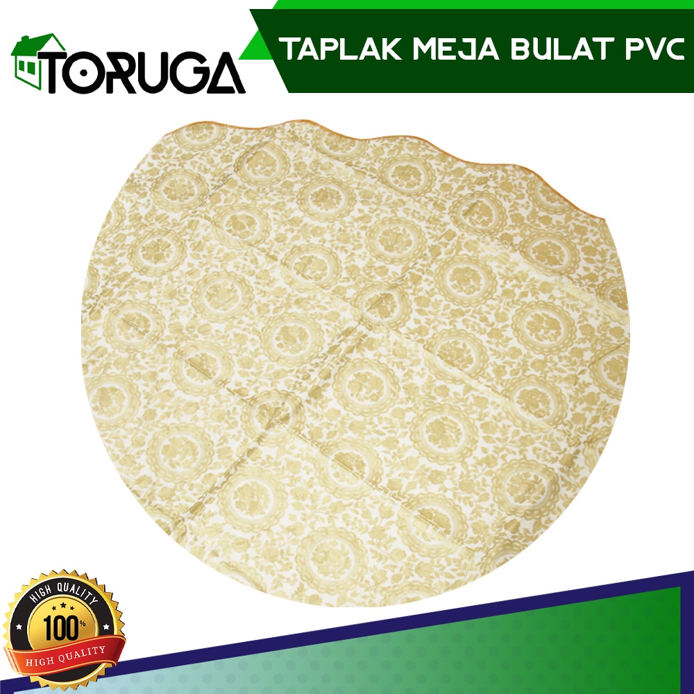 TAPLAK ALAS MEJA MAKAN TAMU BULAT ANTI AIR BAHAN PVC BUNGA 180 CM