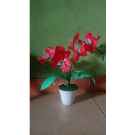 bunga murah/hiasan meja/bunga anggrek/bunga plastik