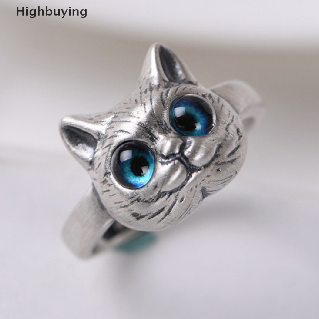 Hbid 2022 Cincin Terbuka Model Kucing Kecil Lucu Gaya Vintage Untuk Wanita