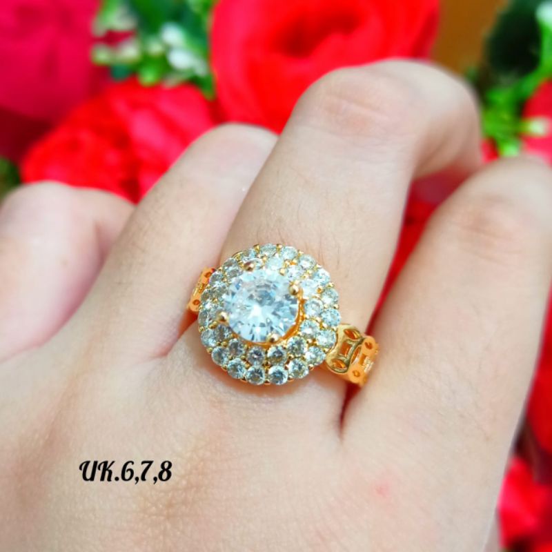 Gelang Dewasa Bangkok fashion + Cincin permata zircon,emas Korea *tidak karat* termurah