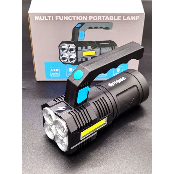 Senter Tangan 4*1w led + 10COB (25w+35w),merek Hose micro USB charging