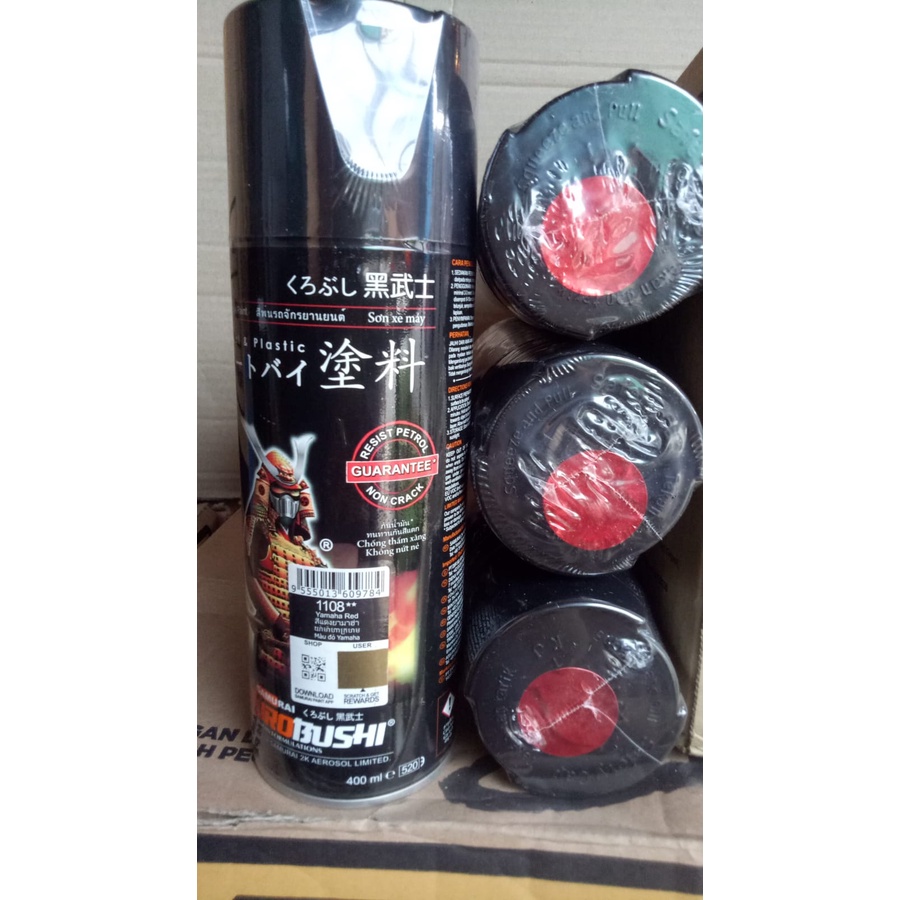 cat semprot samurai pilok pilox samurai yamaha red 1108 400ml merah metalik