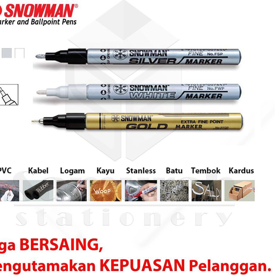 

Diskon vr Spidol Paint Marker Snowman Warna Putih / Permanent Fine Emas - Gold / Extra Fine Perak -