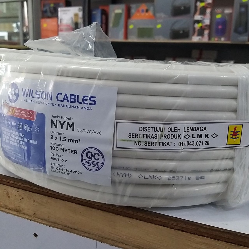 Kabel Listrik NYM 2x1.5mm / 2x2.5mm Wilson Kabel Tembaga / Kabel Listrik PLN SNI PERMETER