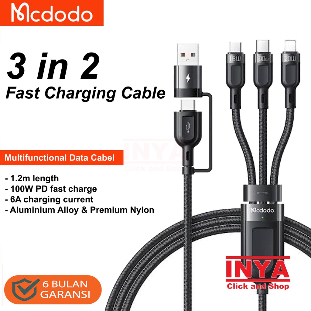 MCDODO CA-8800 3 in 2 PD FAST CHARGING CABLE 1.2m - Kabel Data Multi Fungsi