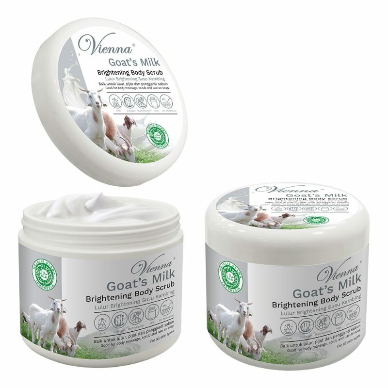 VIENNA Body Scrub Goat's Milk 250gr - POUCH | Lulur Susu Kambing